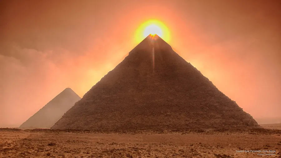 Pyramid desert sun wallpaper