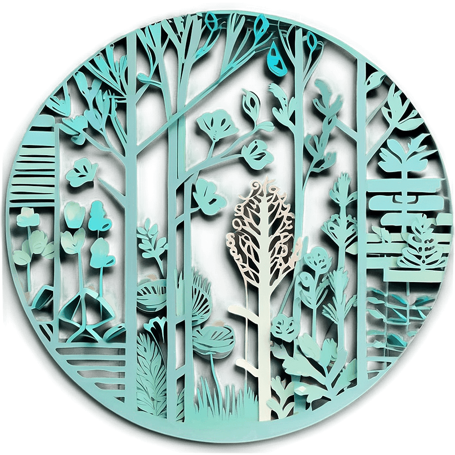 Nature Inspired Paper Cut Out Artwork PNG 06282024