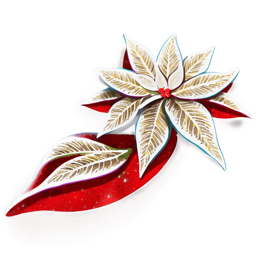 Glittering Poinsettia PNG nrd