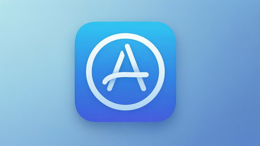 App Store icon on a soft blue gradient background, minimal and clean.