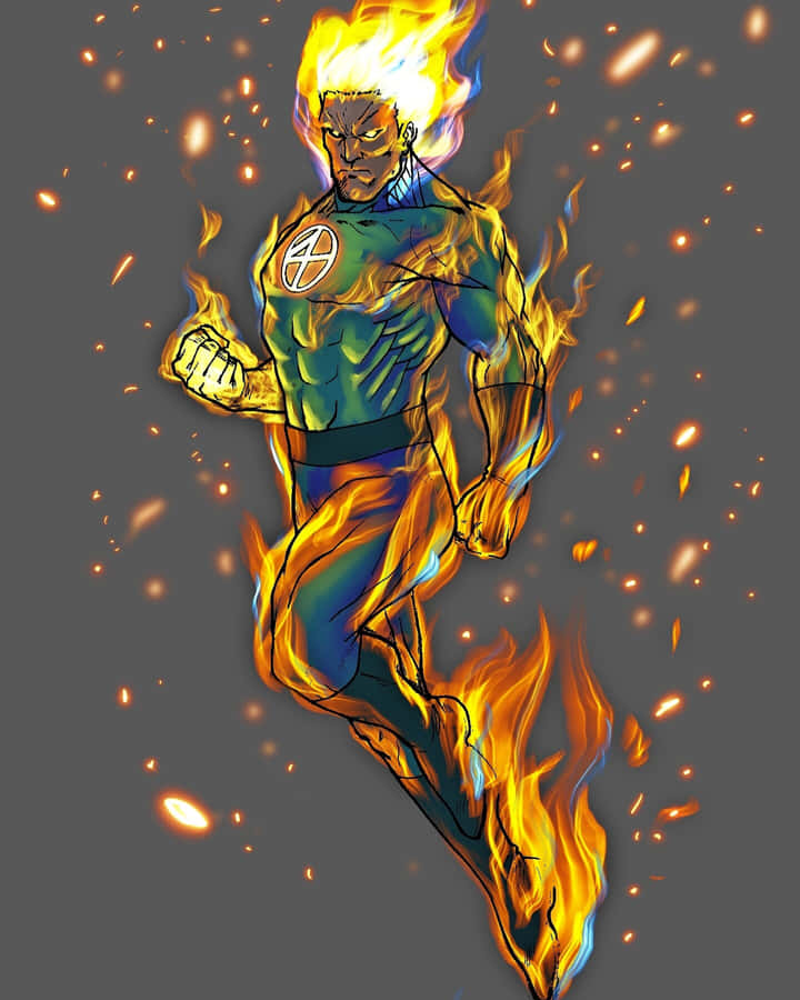 Arte de Super-Herói Flamejante