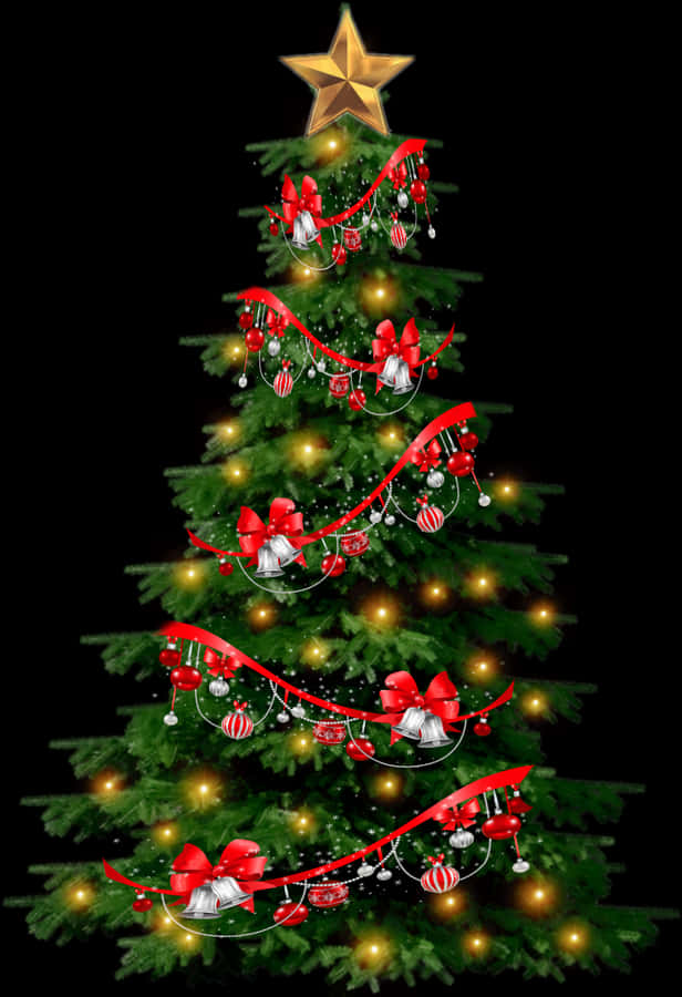 # Christmas Tree # Decorations #redribbon #ornaments - Triangle Shape Christmas Tree, HD Png Download