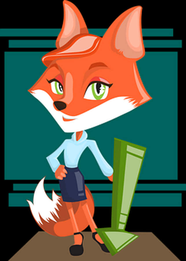 Animated Business Fox Standing With Briefcase