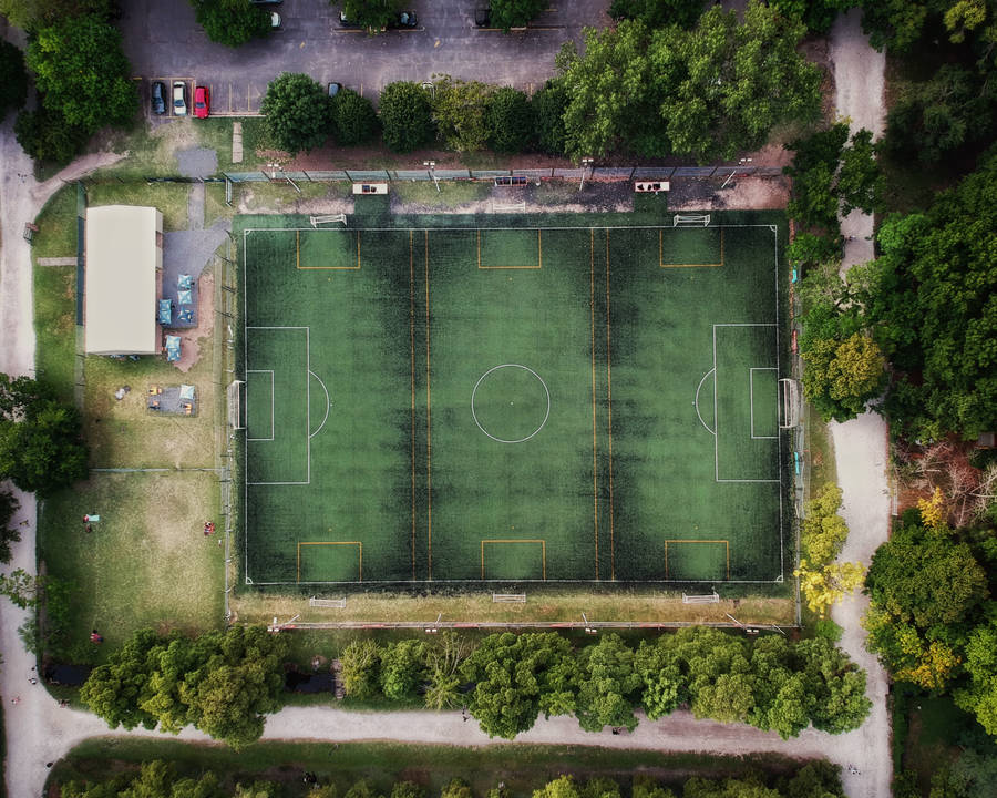 Download Soccer Field Aerial View Wallpaper | Wallpapers.com