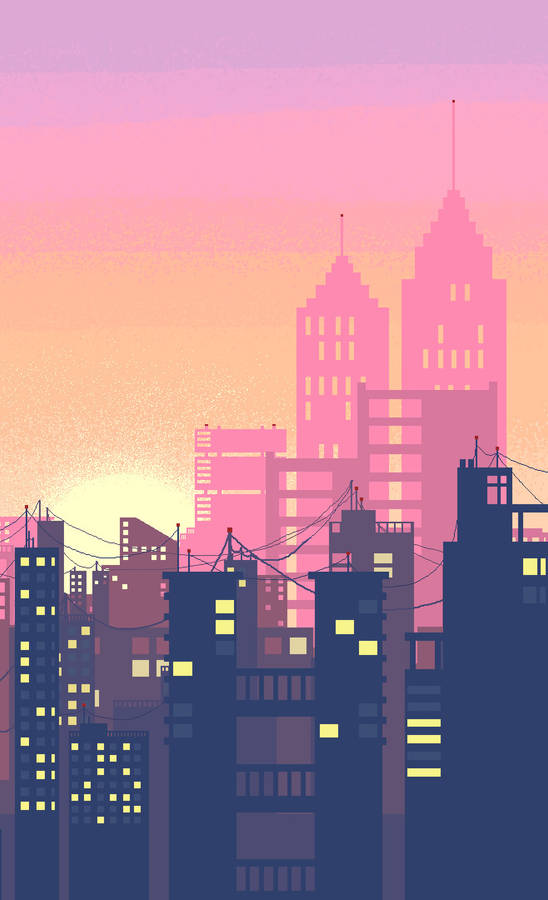 Søt Synthwave Bykunst