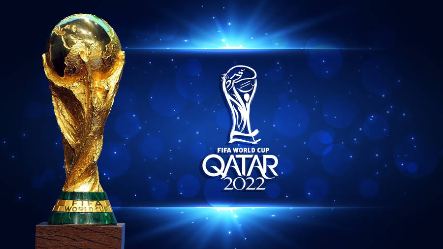Download Sparkly Gold Trophy FIFA World Cup 2022 Wallpaper - Wallpapers.com