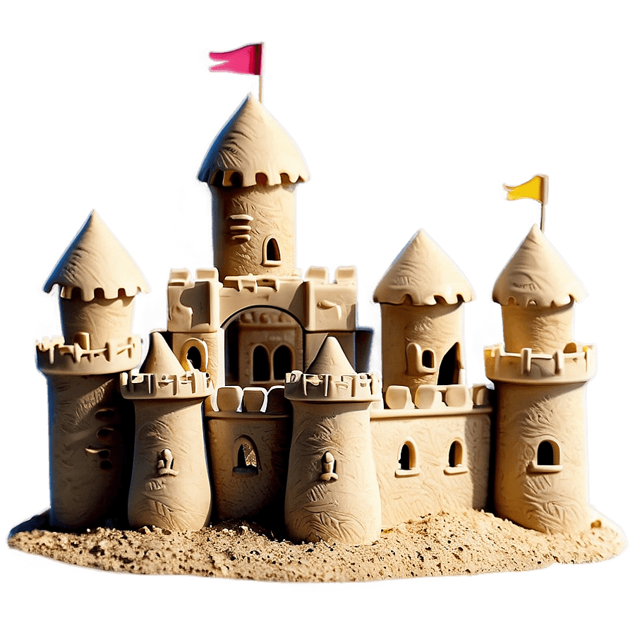 Sand Castle with Towers PNG 05252024