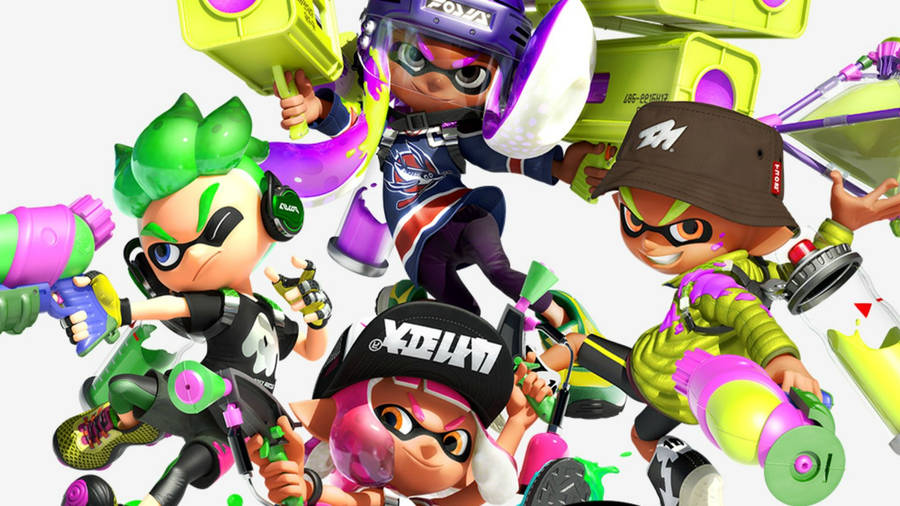 Download Splatoon 2 Inkling Boys Team Wallpaper Wallpapers Com