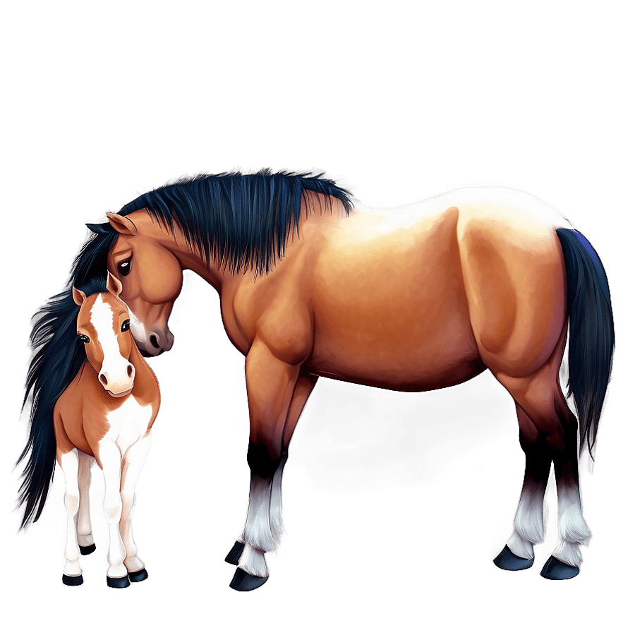 Horse and Foal Tenderness PNG 80