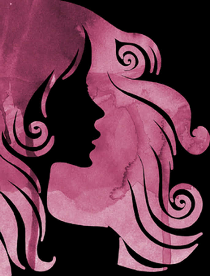 Abstract Pink Silhouette Art