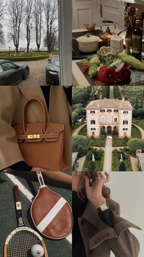 Collage des alten Geldlebensstils