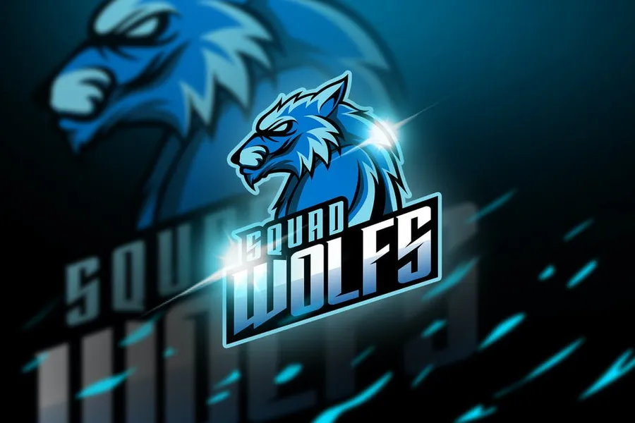 Blue wolf logo wallpaper