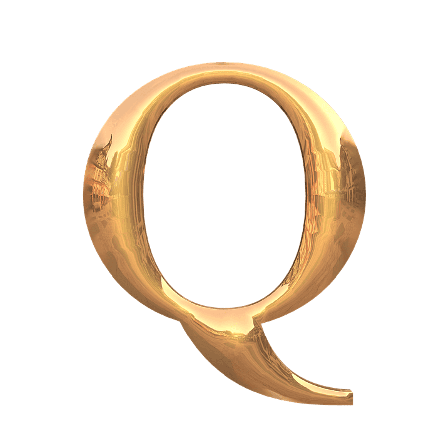 Golden3 D Letter Q