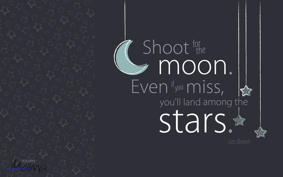 Moon And Star Quotes Download Stars Moon Inspirational Quote Wallpaper | Wallpapers.com