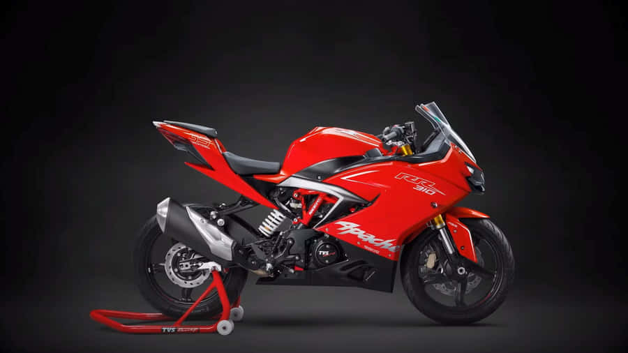 Moto Sport Rossa in Scatto in Studio