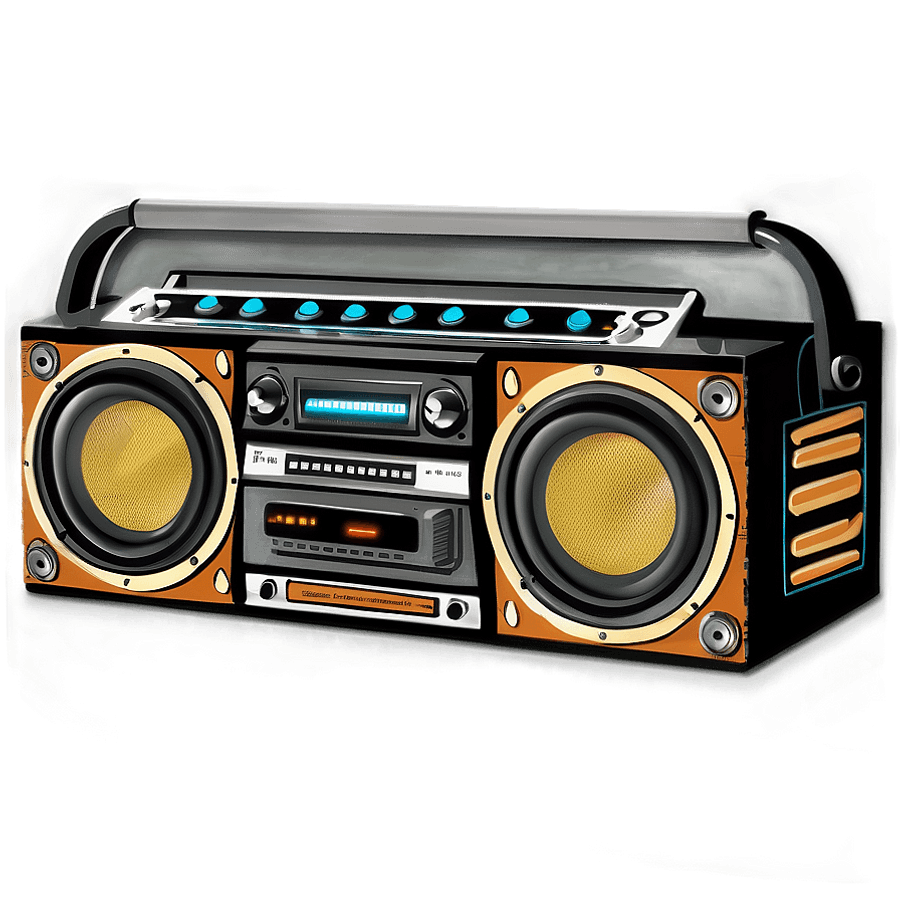 Hand Drawn Boombox PNG 7