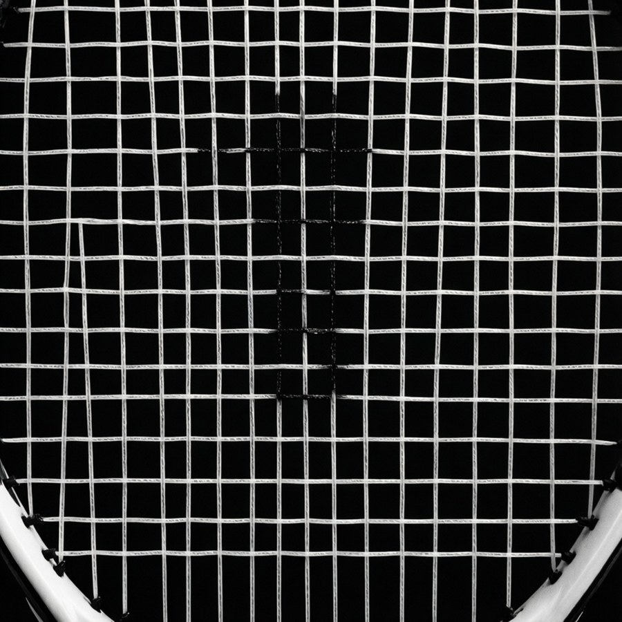 Abstrakt sort-hvid makro af et paddle tennis ketcher streng gitter mønster