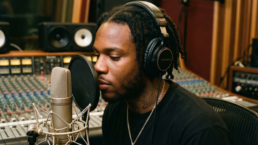 Tory Lanez in the studio crafting his next hit