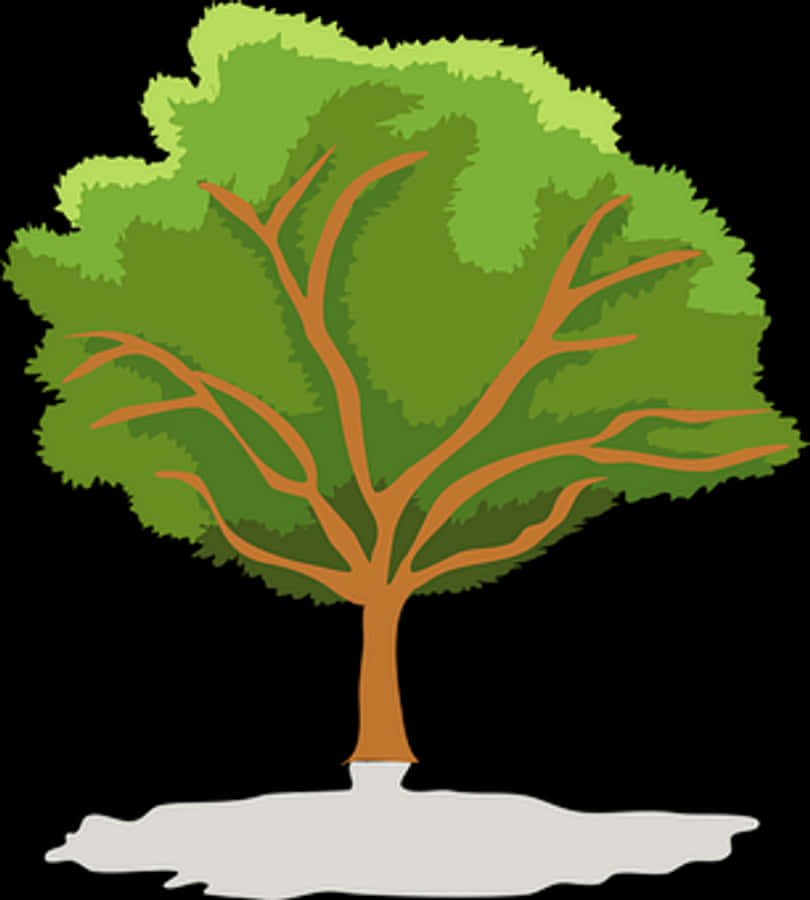 Stylized Green Tree Vector