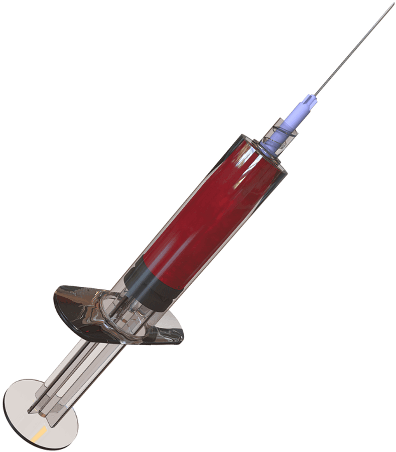 Medical Syringe Filled With Red Substance
