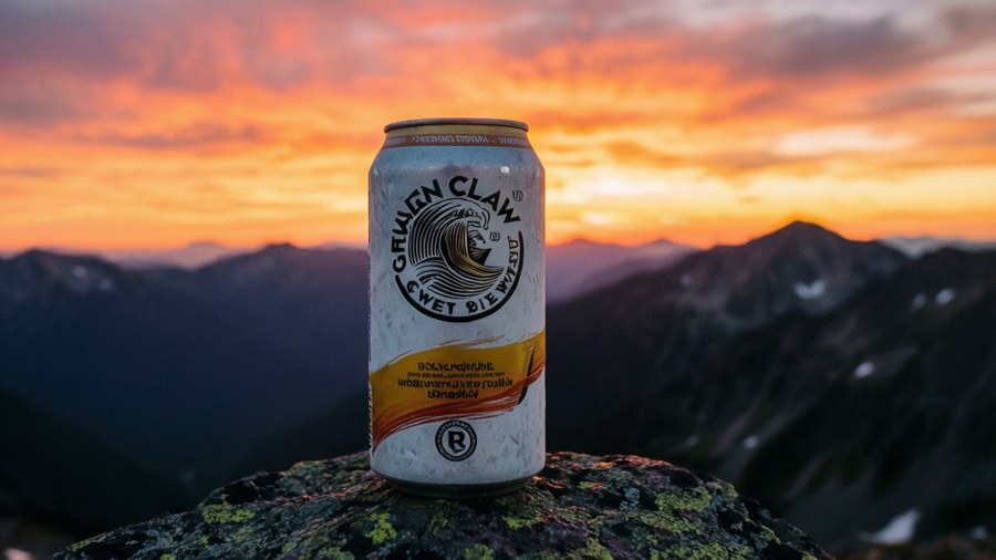 White Claw on a mountaintop at sunset, inspiring adventure wallpaper.