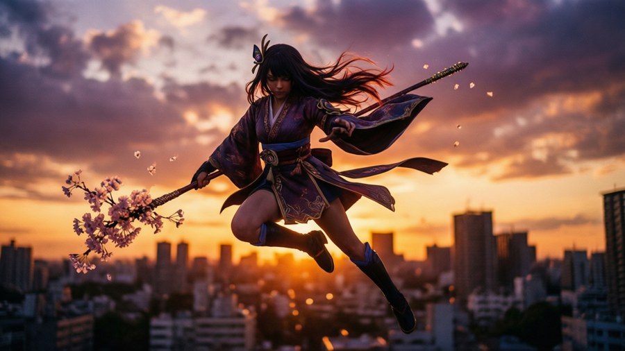 Sunset Flight Wallpaper