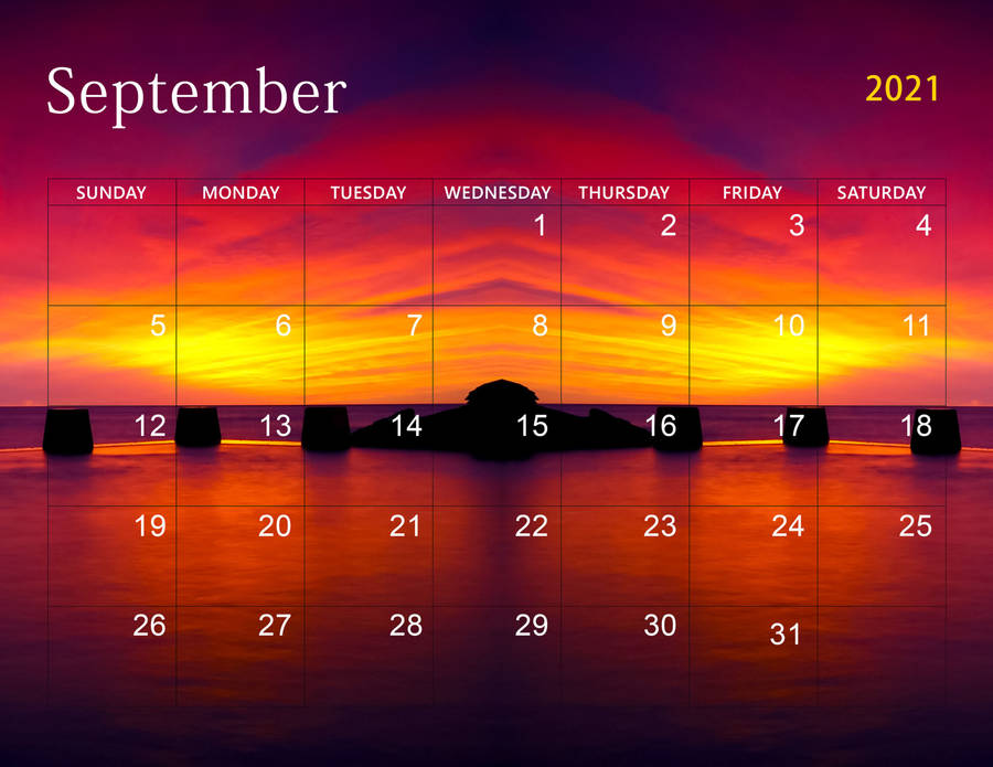 Download Sunset September Calendar 2021 Wallpaper