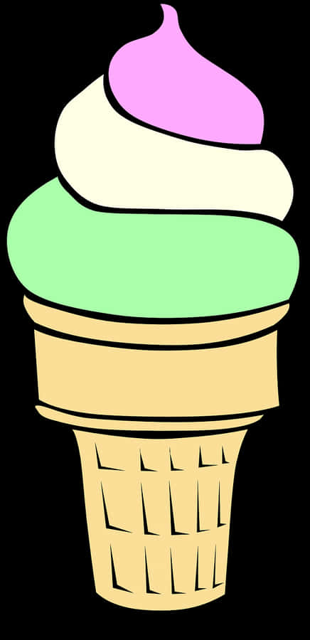 Ice Cream Cone Cornet Dessert Png Image - Ice Cream Clipart Black And White Png, Transparent Png