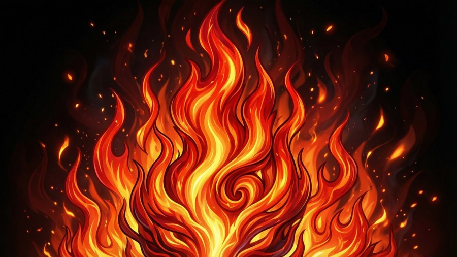 Swirling Flames Pattern Wallpaper