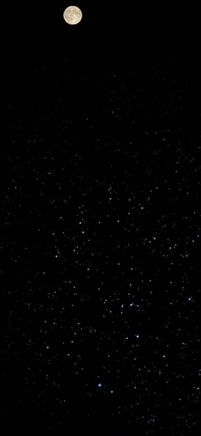 Måne Og Stjerner Nattens Himmel