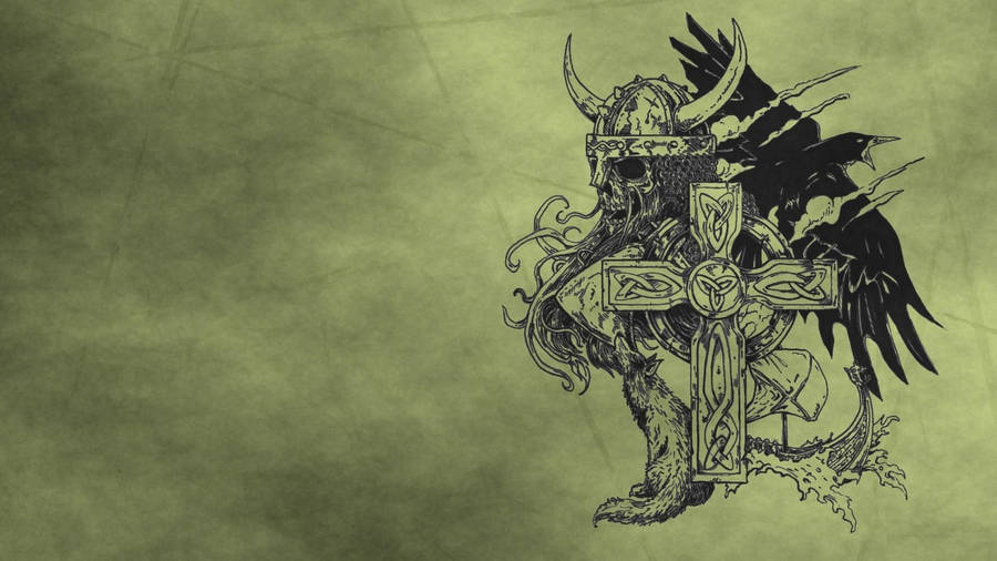 Download Symbols Viking Raven Art Wallpaper | Wallpapers.com