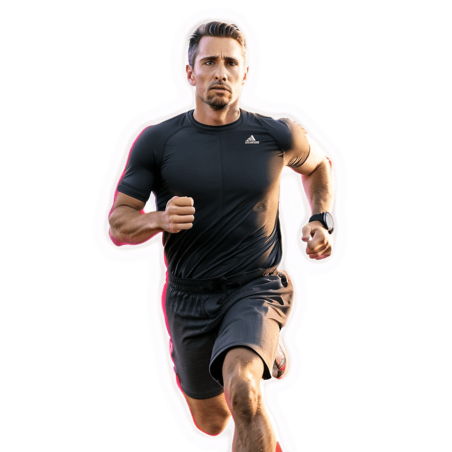 Running with Heart Rate Monitor PNG rav