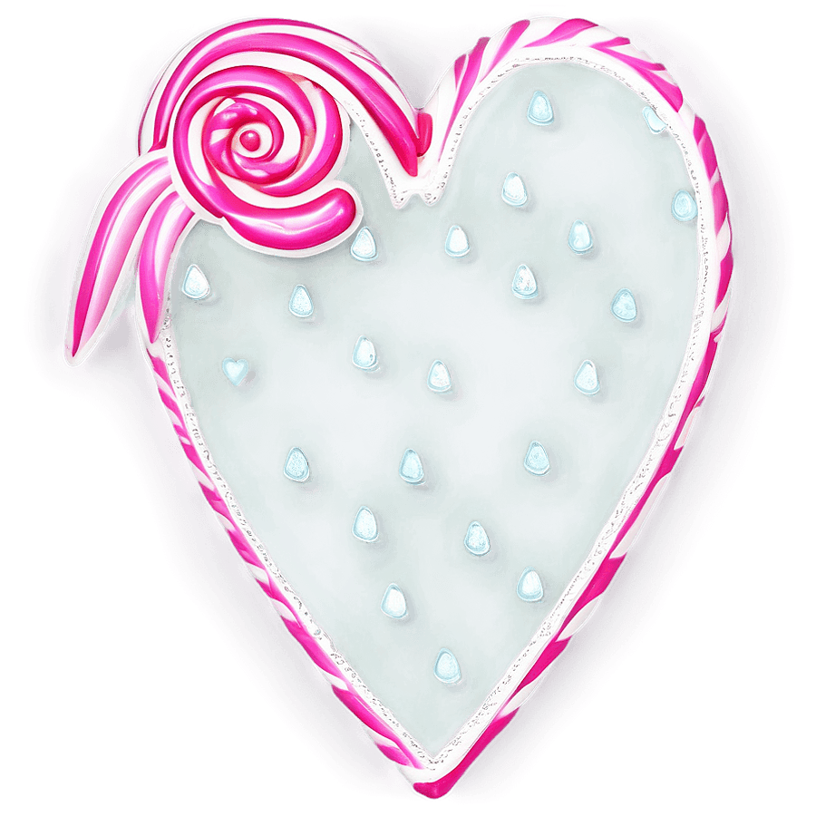 Vintage Candy Heart Outline PNG 83