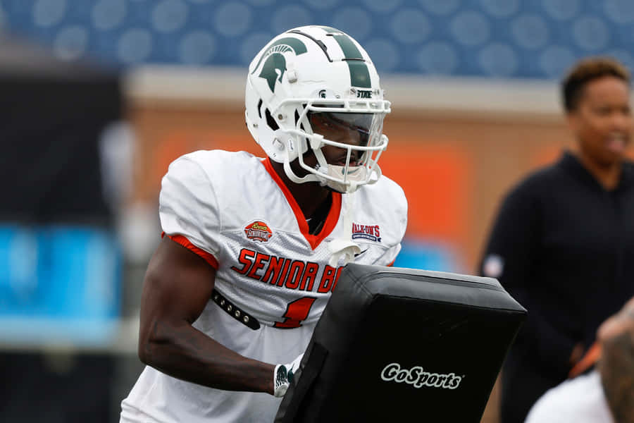 Prática do Senior Bowl do Jogador de Futebol