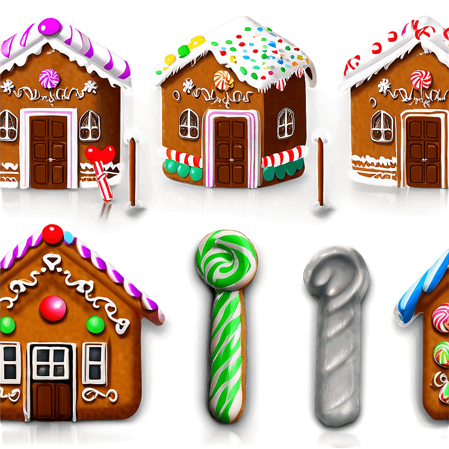 Gingerbread House Candy Selection PNG 41