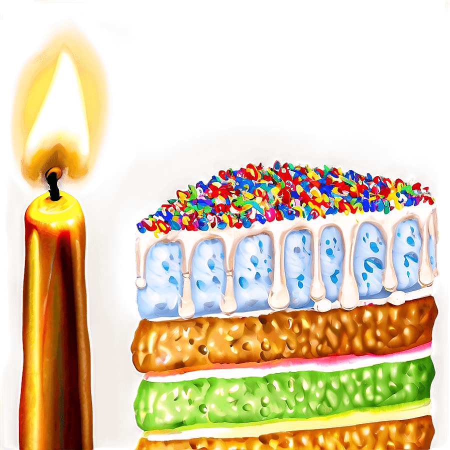 Golden Birthday Candle PNG 97