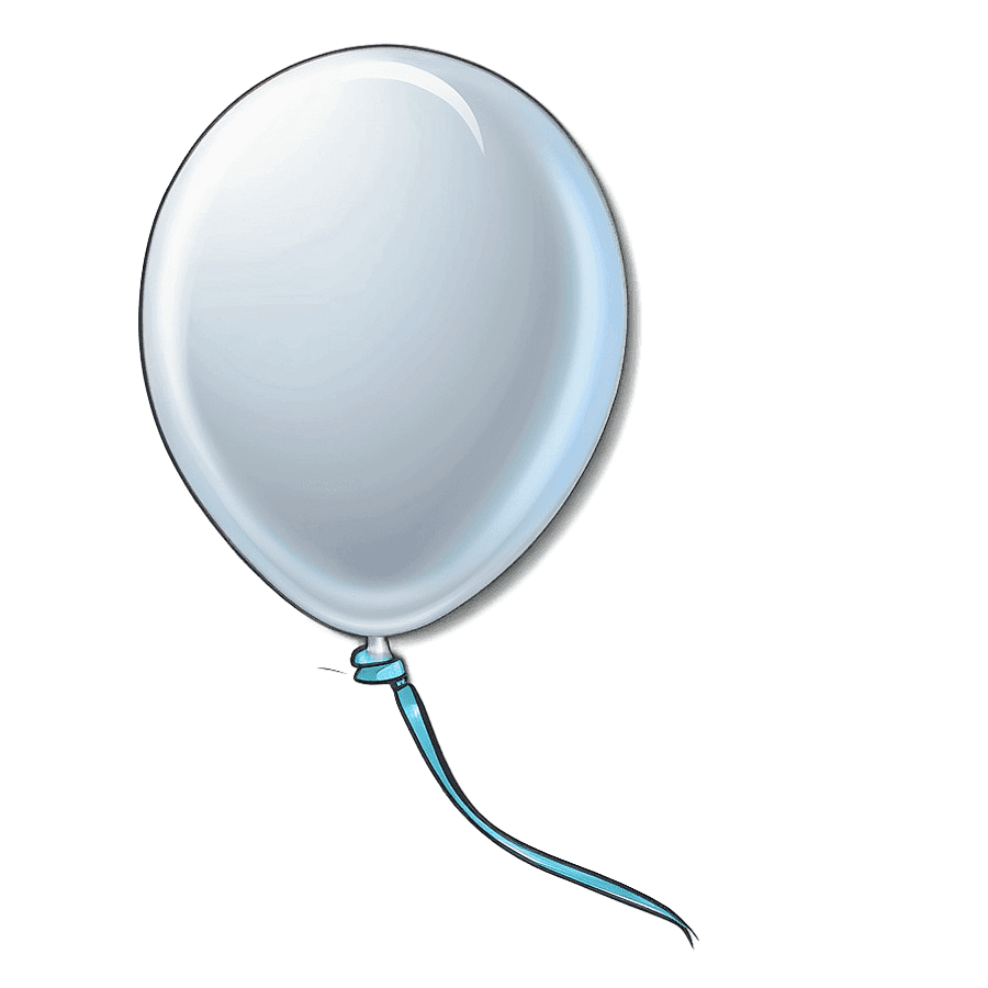 White Balloon Outline PNG 41