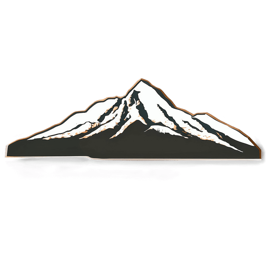 Mountain Range Outline PNG nje64