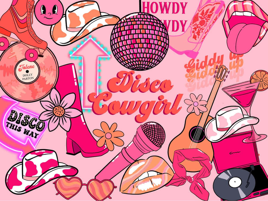 Collage Estetico di Disco Cowgirl