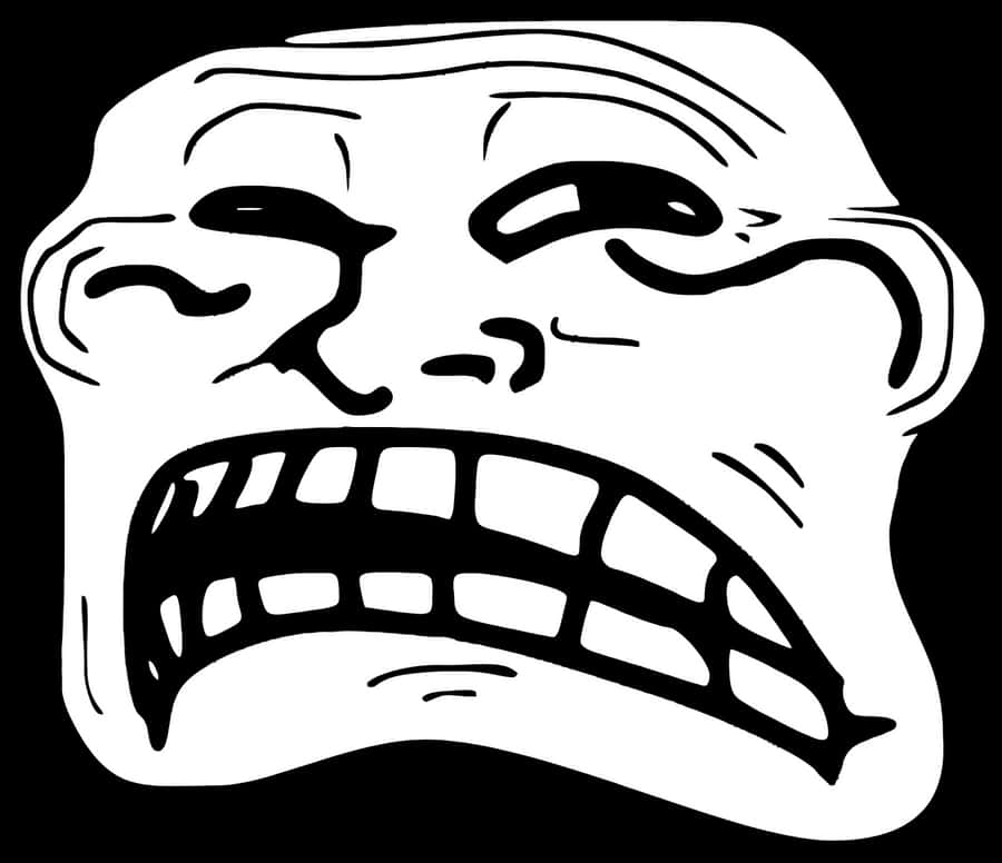 Face Hair Black And White Facial Expression Nose Line - Troll Face