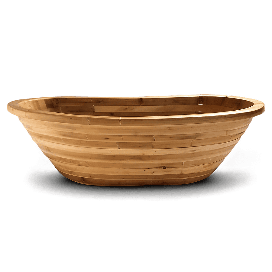Eco-Friendly Bamboo Bath Tub PNG asy70