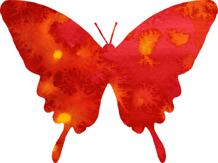 Vibrant Red Butterfly Illustration