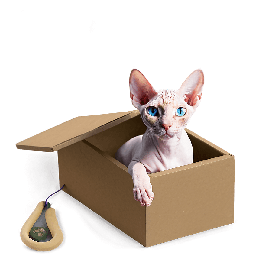 Sphynx Cat in a Box PNG opo