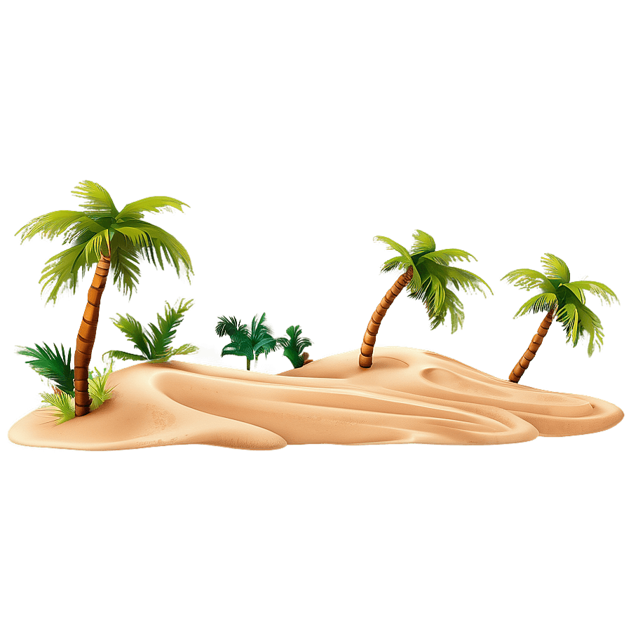 Sand Dunes with Palm Trees PNG tyj