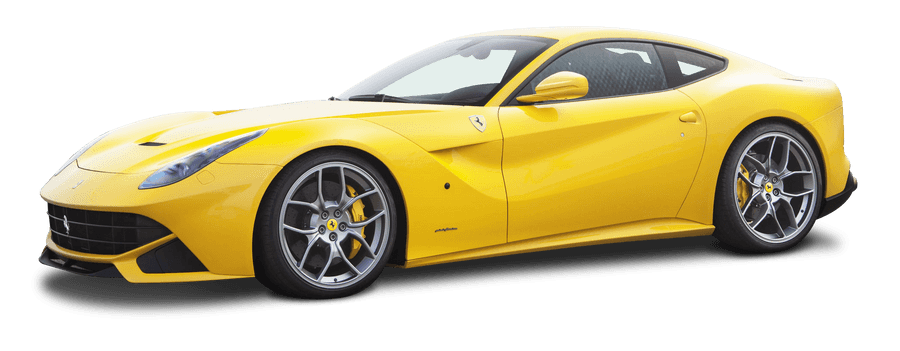 Yellow Ferrari Sports Car