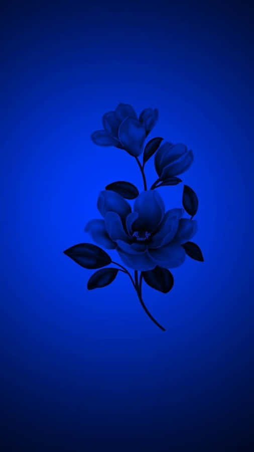 Blaue monochrome florale Ästhetik