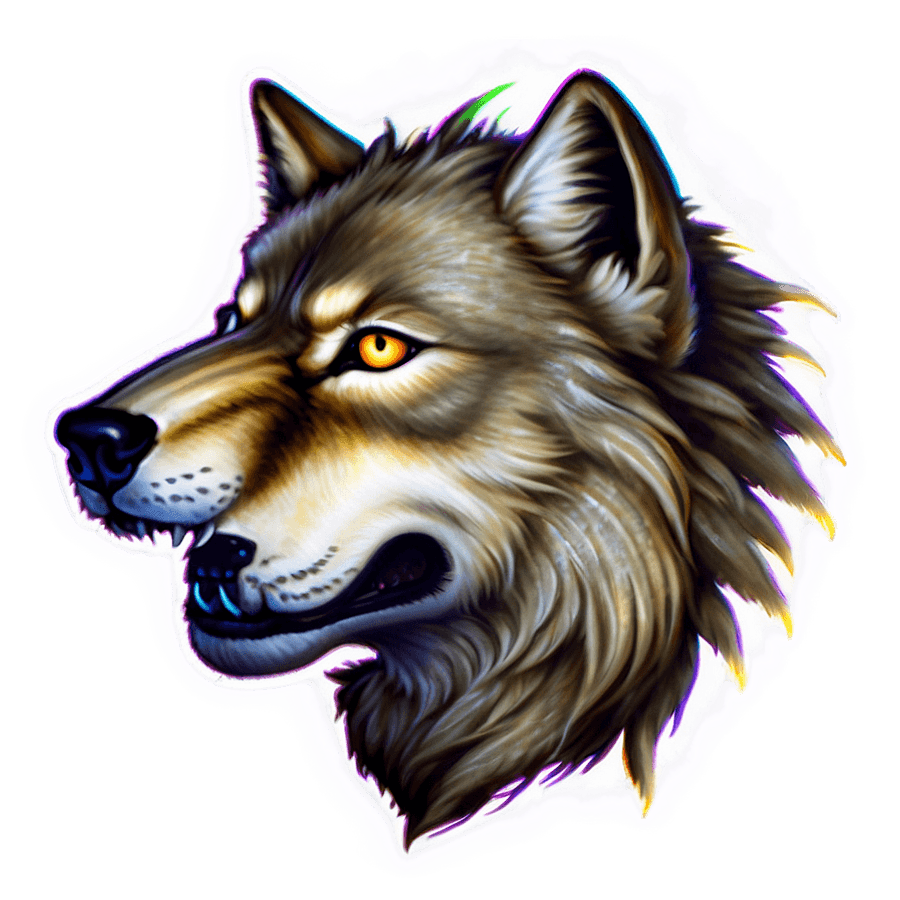 Ethereal Spirit Wolf Face PNG 77