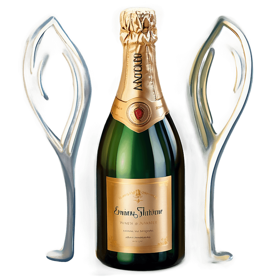 Anniversary Champagne Bottle PNG 05252024