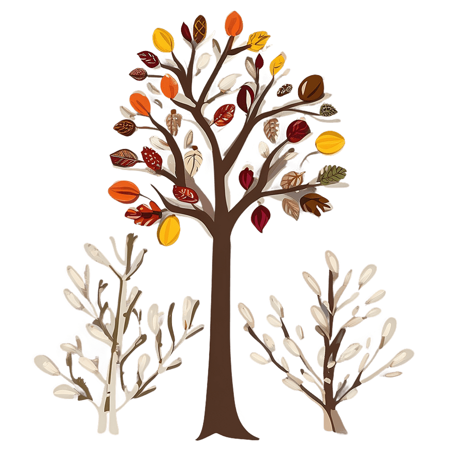 Minimalist Fall Tree PNG lfb