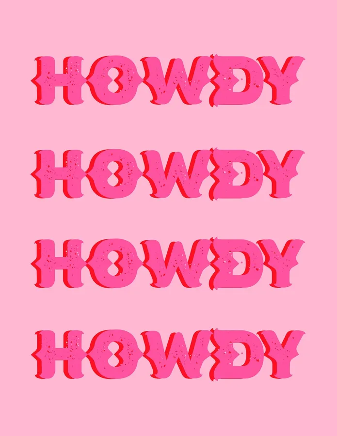 Pink Howdy Repeat Pattern